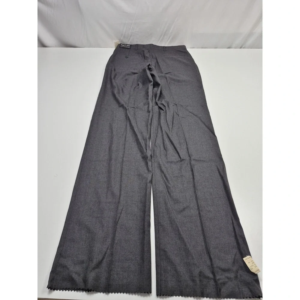 VTG Loro Piana Dress Pants Mens 32x35 Gray Wool Super 100s Pleated Unhemmed NWT